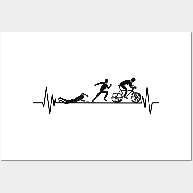 TRIATHLON heartbeat Swim, Bike, Run lover Wall Art by mezy